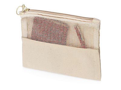 Косметичка Mesh хлопковая с сетчатой вставкой