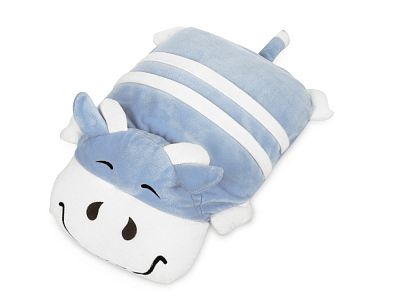 Подушка-плед Бычок из флиса (Голубой) Подушка-плед Бычок из флиса (Голубой)