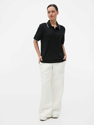 Рубашка поло унисекс Palermo, черная с белым