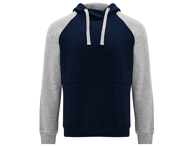 Толстовка с капюшоном Badet мужская (Серый меланж/синий нэйви)