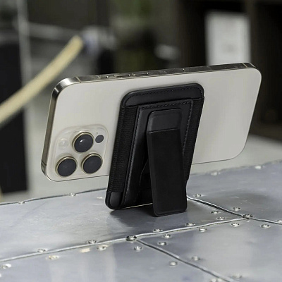 Картхолдер magsafe с подставкой для смартфона Wally stand (Чёрный)