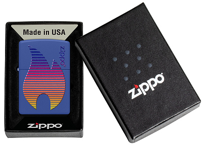 Зажигалка ZIPPO Classic с покрытием Royal Blue Matte, латунь/сталь, синяя, матовая, 38x13x57 мм