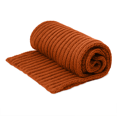 Шарф вязаный НАСВЯЗИ© шерсть/акрил (Оранжевый)