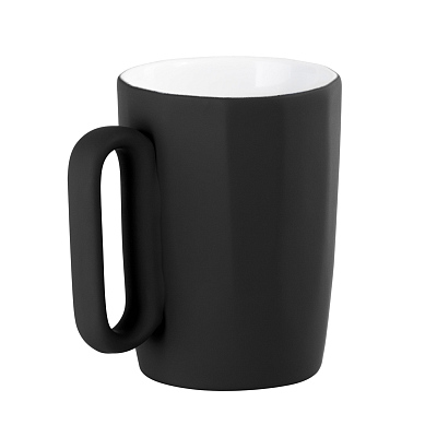 Кружка керамическая "Calypso" 250 мл, покрытие soft touch  (Черный с белым)