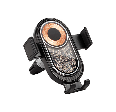 Автомобильное беспроводное (15W) зарядное устройство "Guide" с прозрачным корпусом (Черный с серебристым) Автомобильное беспроводное (15W) зарядное устройство "Guide" с прозрачным корпусом (Черный с серебристым)