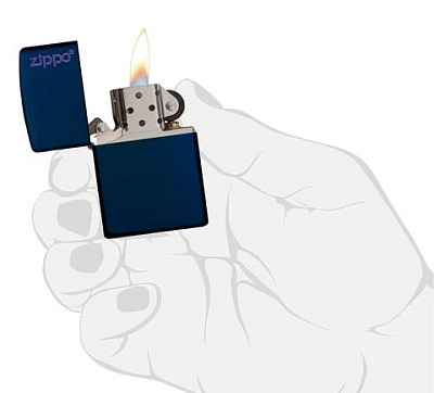 Зажигалка ZIPPO Classic с покрытием Navy Matte, латунь/сталь, синяя, матовая, 38x13x57 мм