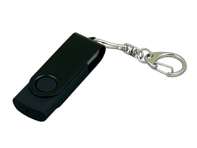USB 2.0- флешка промо на 32 Гб с поворотным механизмом и однотонным металлическим клипом (Чёрный)