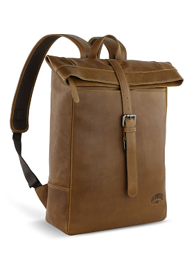 Рюкзак KLONDIKE GOLD «Donald», натуральная кожа в коньячном цвете, 40 х 42/51,5 х 11 см