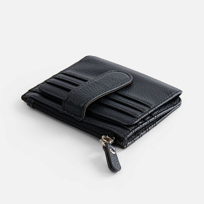 Картхолдер на молнии Unison, черный (Чёрный)