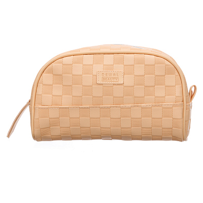 Косметичка Dewal Beauty серия "Шашки", цвет абрикос, 24х11х13 см (Абрикосовый)