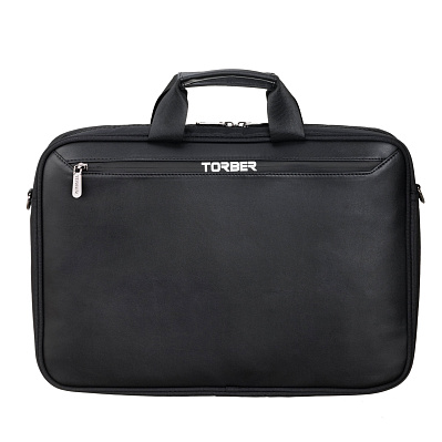 Сумка для ноутбука TORBER VOYAGE 15.6'', чёрный, нейлон/микрофибра, 43 х 5 х 29 см, 6л (Черный)