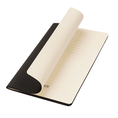Блокнот Alpha slim, черный (Черный, бежевый)