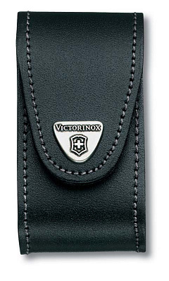 Чехол на ремень VICTORINOX для ножей 91 мм толщиной 5-8 уровней, с клипсой, кожаный, чёрный (Черный)