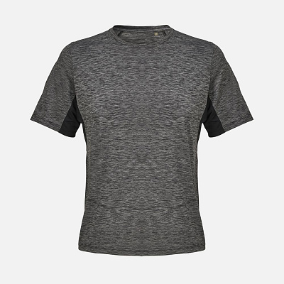 Футболка спортивная унисекс Storm, черный меланж (Чёрный)