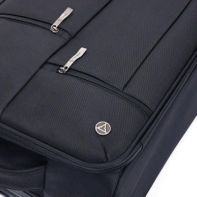 Чемодан TORBER Seyd, чёрный, нейлон 600D, 36,5 х 19 х 54 см, 32 л