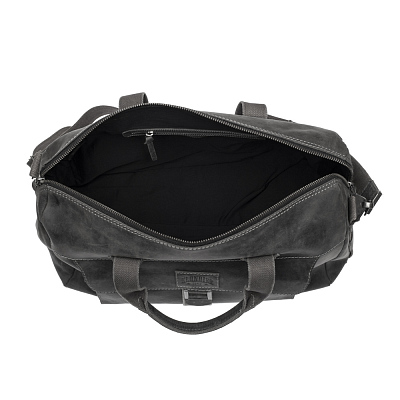 Сумка дорожная KLONDIKE Native, натуральная кожа в черном цвете, 52 х 25 х 35 см