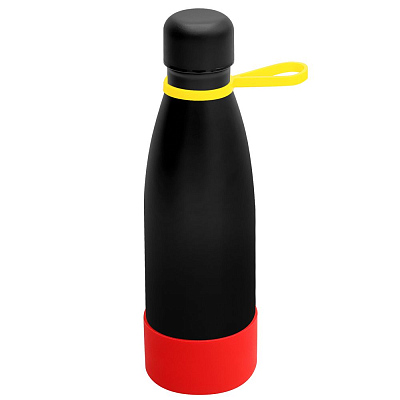 Термобутылка герметичная вакуумная Olivia To Go  (Чёрный/жёлтый/красный)