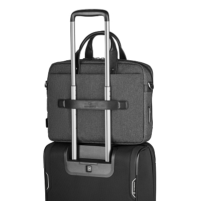 Портфель VICTORINOX Architecture Urban2 Briefcase 15'', серый, полиэстер/кожа, 42x13x31 см, 16 л