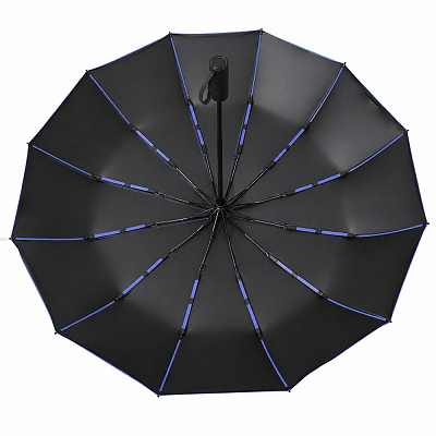 Кастомизированный автоматический складной зонт Altor, синий/чёрный