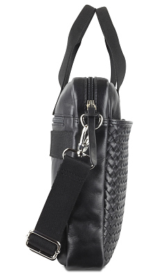 Сумка Mano "Don Luca", натуральная кожа в черном цвете, 37 х 27 х 6 см