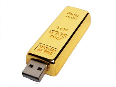 USB 3.0- флешка на 32 Гб в виде слитка золота (Золотистый)