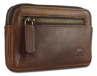 Ключница Mano "Don Leon", натуральная кожа в коричневом цвете, 12 х 7 см