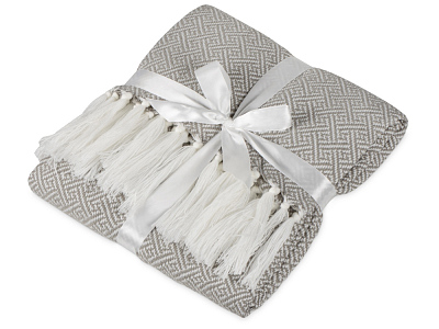 Плед акриловый с белой бахромой Tassel (Бежевый)