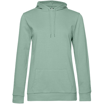 Толстовка с капюшоном женская Hoodie, серо-зеленая (Серый)