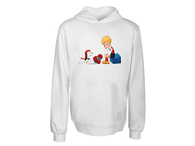 Худи из хлопка френч-терри 220 г/м2 Карлсон (Белый)