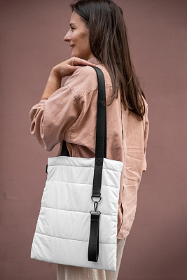 Шоппер Superbag Bubble, с магнитной кнопкой (белый с черным)