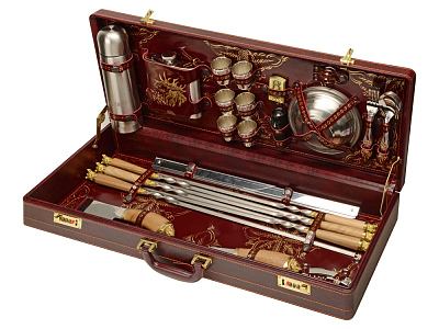 Набор Подарочный (Серебристый, натуральный, бордовый)