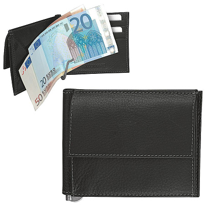 Портмоне с клипом для купюр   "Арко" (Чёрный)