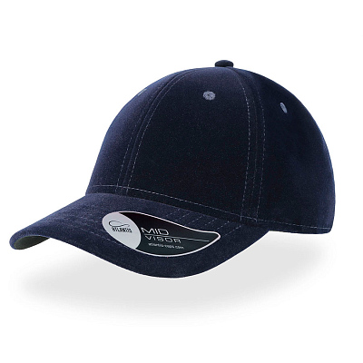 Бейсболка бархатная G.O.A.T. 6 клиньев, пластиковая застежка (Тёмно-синий)