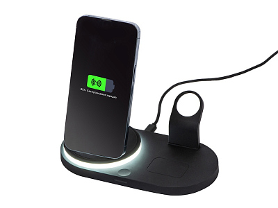 Складная зарядная станция с беспроводной зарядкой Flashport, 15 Вт