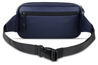 Сумка на пояс BUGATTI Blanc, синяя, тарпаулин/полиэстер, 26х5,5х13,5 см