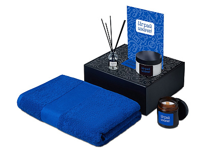 Подарочный набор Re:y. Care с полотенцем, солью для ванны и диффузором (Синий)