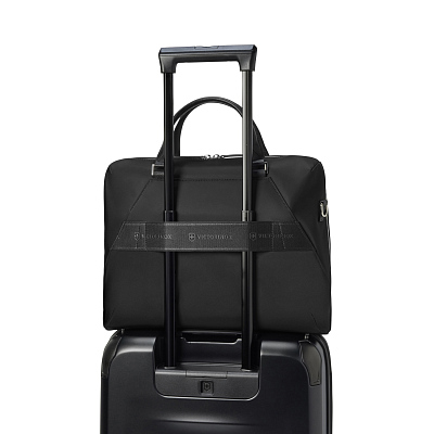 Портфель VICTORINOX Victoria Signature Briefcase, черный, нейлон/кожа, 42x13x30 см, 13 л