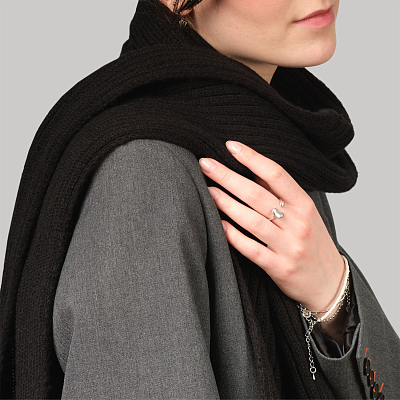 Шарф Форгес (Forges) вязаный, черный