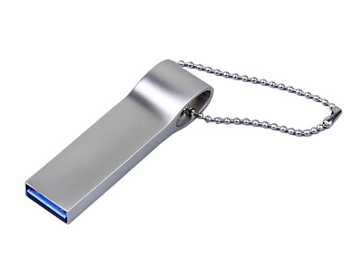 USB 3.0-флешка на 128 Гб с мини чипом и боковым отверстием для цепочки (Серебристый)