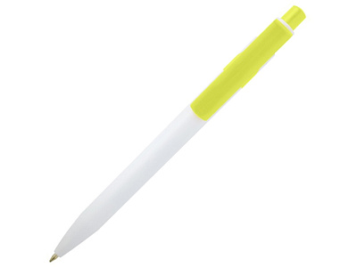 Ручка шариковая из переработанной пластмассы Unica (Белый/зеленый лайм)