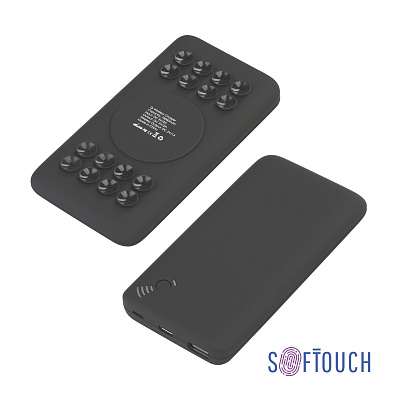 Беспроводное зарядное устройство "Ten SOFTTOUCH", 10000 mAh  (Черный)