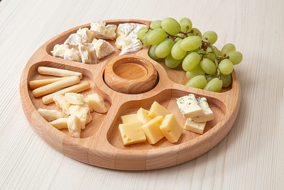 Менажница круглая, 23см, бук (Светло-коричневый)