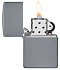 Зажигалка ZIPPO Classic с покрытием Flat Grey, латунь/сталь, серая, глянцевая, 38x13x57 мм - Фото 3