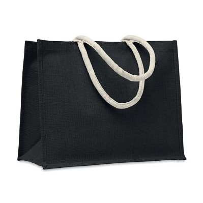 Jute bag with cotton handle (Черный)