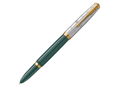 Ручка перьевая Parker 51 Premium, F (Зеленый, серебристый, золотистый)