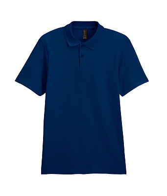 Футболка поло SOFTSTYLE ADULT DOUBLE PIQUE, БЕЛЫЙ 2XL (Морской синий)