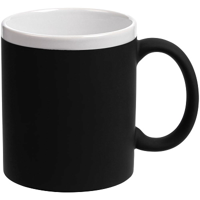 Кружка StopSpot с покрытием софт-тач, черная (Чёрный)