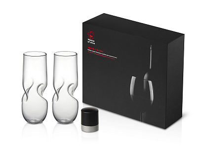 Набор из двух бокалов и пробки для шампанского Bubbly Bliss (Черный, прозрачный) Набор из двух бокалов и пробки для шампанского Bubbly Bliss (Черный, прозрачный)