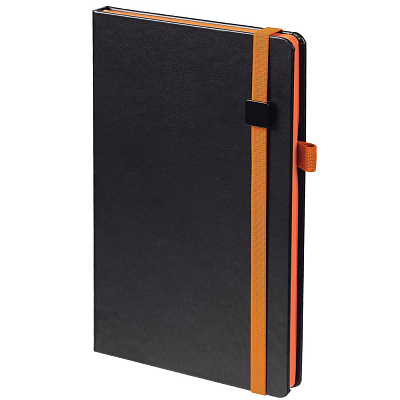 Ежедневник Ton Black, недатированный, черный с оранжевым (Оранжевый)