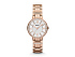 Корпус- розовое золото, циферблат- серебристый, крепление- розовое золото
